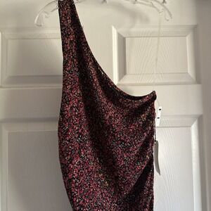 New With Tags Leith Ditzy Floral One Shoulder Rouched Bodycon Dress XL